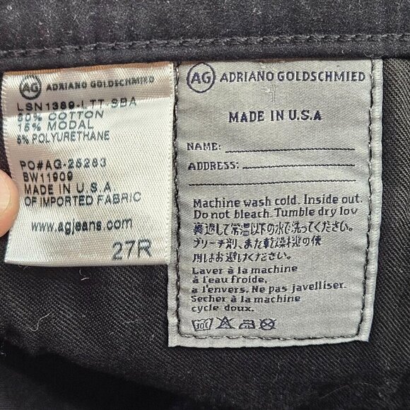 AG Adriano Goldschmied The Legging Ankle Super Skinny Jean Black Women’s Size 27 - Picture 4 of 8